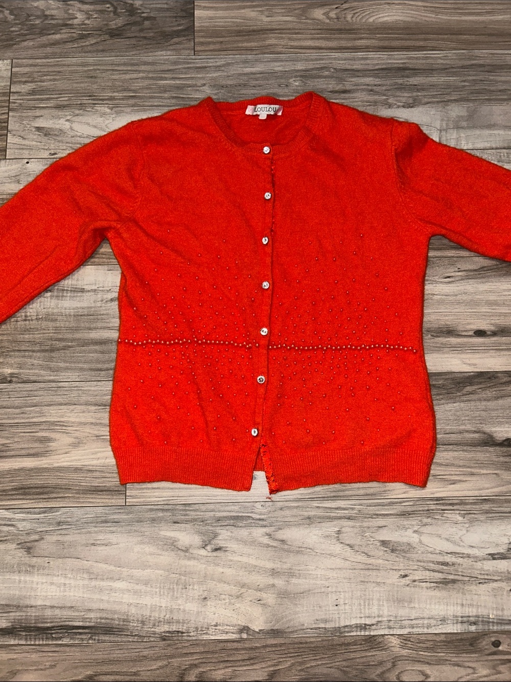 Classic burnt orange Button-Front Women's Sweater Cardigan size M